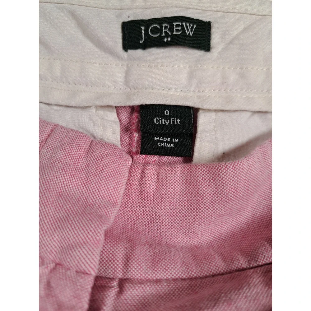 J.Crew Pink Oxford Cotton City Fit Shorts Womens Size 0 Style 77948 Preppy